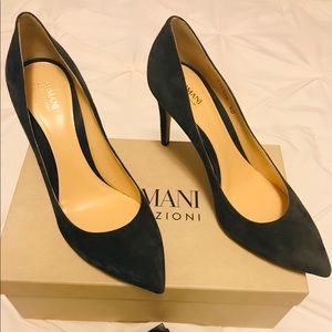 Armani Collezioni Navy suede pumps